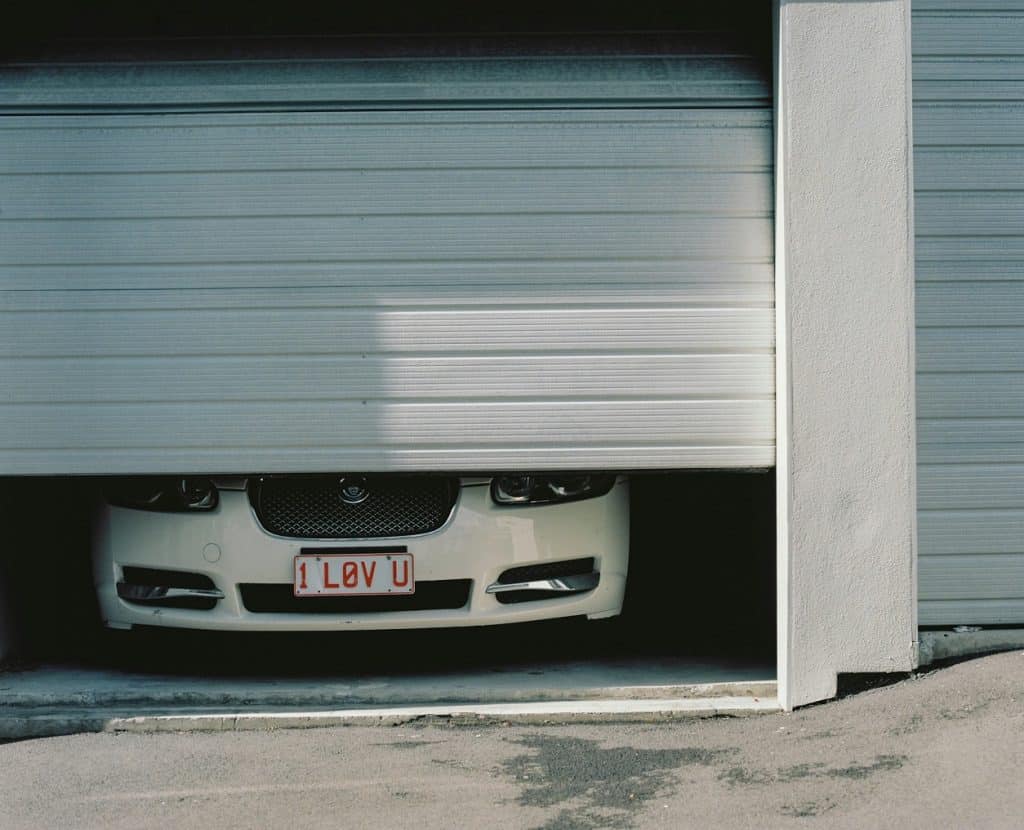 half open garage door