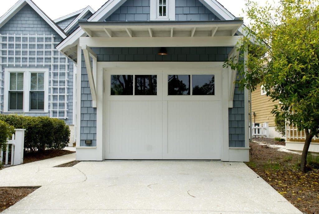 white garage door